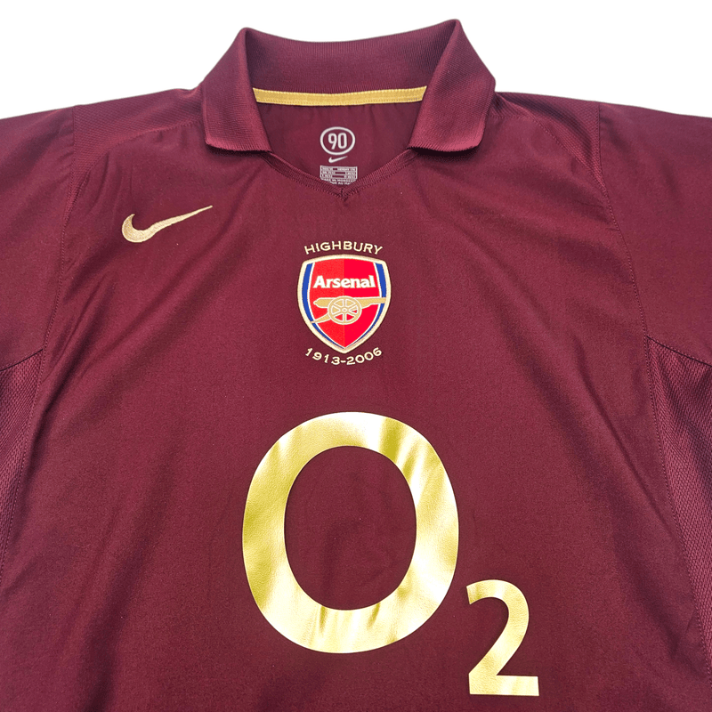 2005/06 Arsenal Home Football Shirt (M) Nike #10 Bergkamp - Football Finery - FF300403