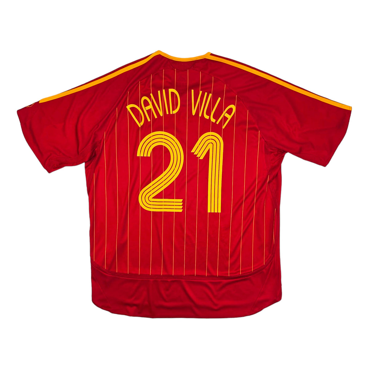 2006/08 Spain Home Football Shirt (XL) Adidas #21 David Villa - Football Finery - FF204020