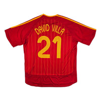 2006/08 Spain Home Football Shirt (XL) Adidas #21 David Villa - Football Finery - FF204020