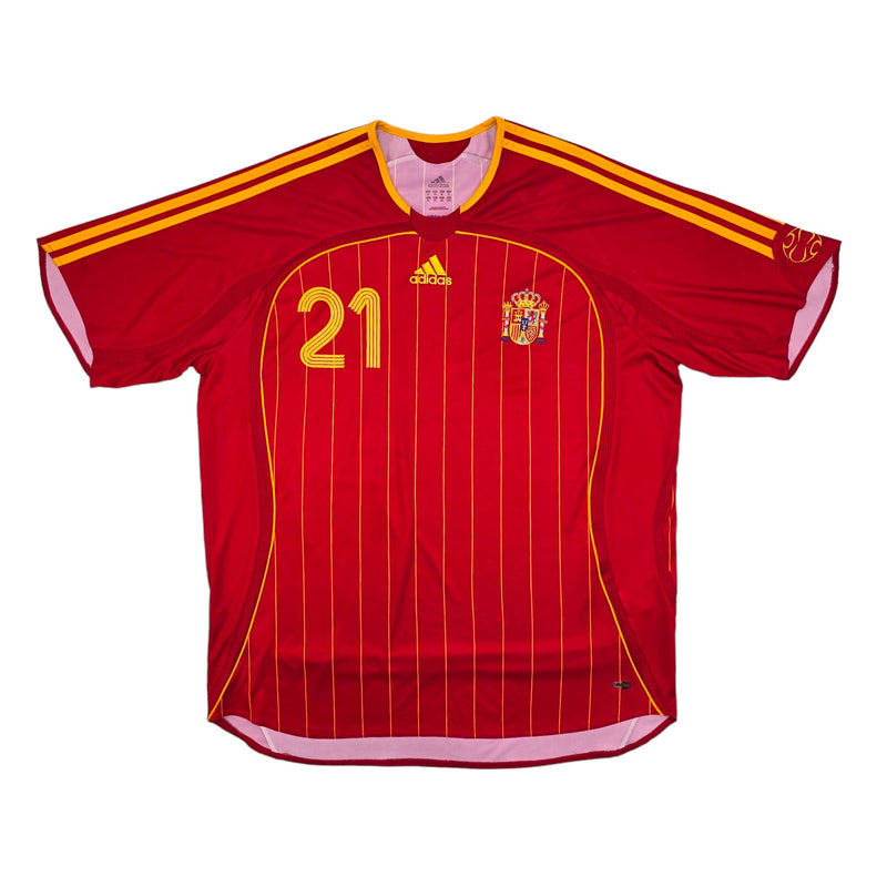 2006/08 Spain Home Football Shirt (XL) Adidas #21 David Villa - Football Finery - FF204020