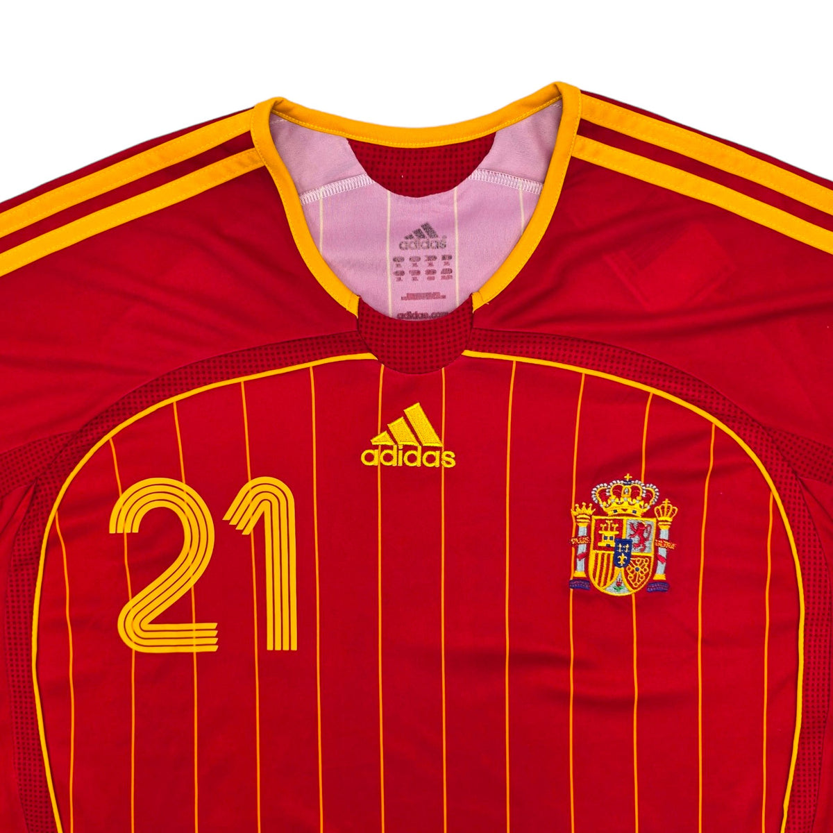 2006/08 Spain Home Football Shirt (XL) Adidas #21 David Villa - Football Finery - FF204020