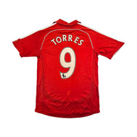 2007/08 Liverpool Home Football Shirt (S) Adidas #9 Torres - Football Finery - FF203552