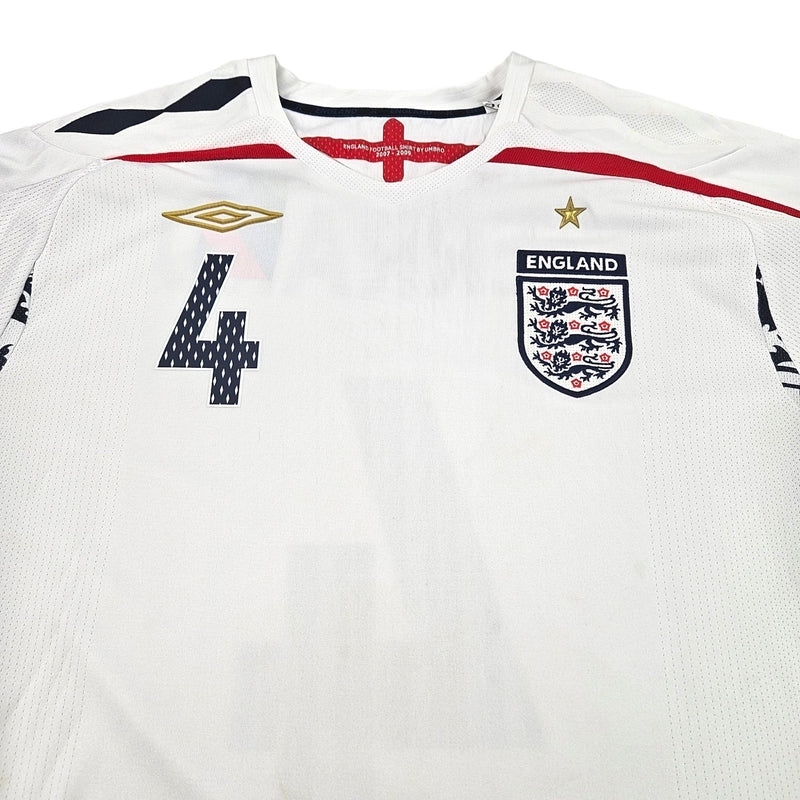 2007/09 England Home Football Shirt (XL) Umbro #4 Gerrard - Football Finery - FF203278