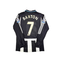 2007/09 Newcastle United Home Football Shirt (M) Adidas #7 Barton (Player Version) - Football Finery - FF203564