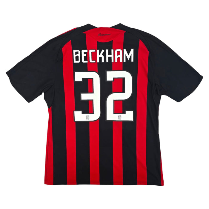 2008/09 AC Milan Home Football Shirt (XL) Adidas #32 Beckham - Football Finery - FF204406