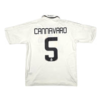 2008/09 Real Madrid Home Football Shirt (S) Adidas #5 Cannavaro - Football Finery - FF203794