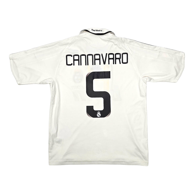 2008/09 Real Madrid Home Football Shirt (S) Adidas #5 Cannavaro - Football Finery - FF203794