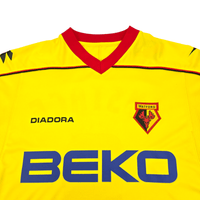 2008/09 Watford Home Football Shirt (L) Diadora #8 Eustace (EFL) - Football Finery - FF204518