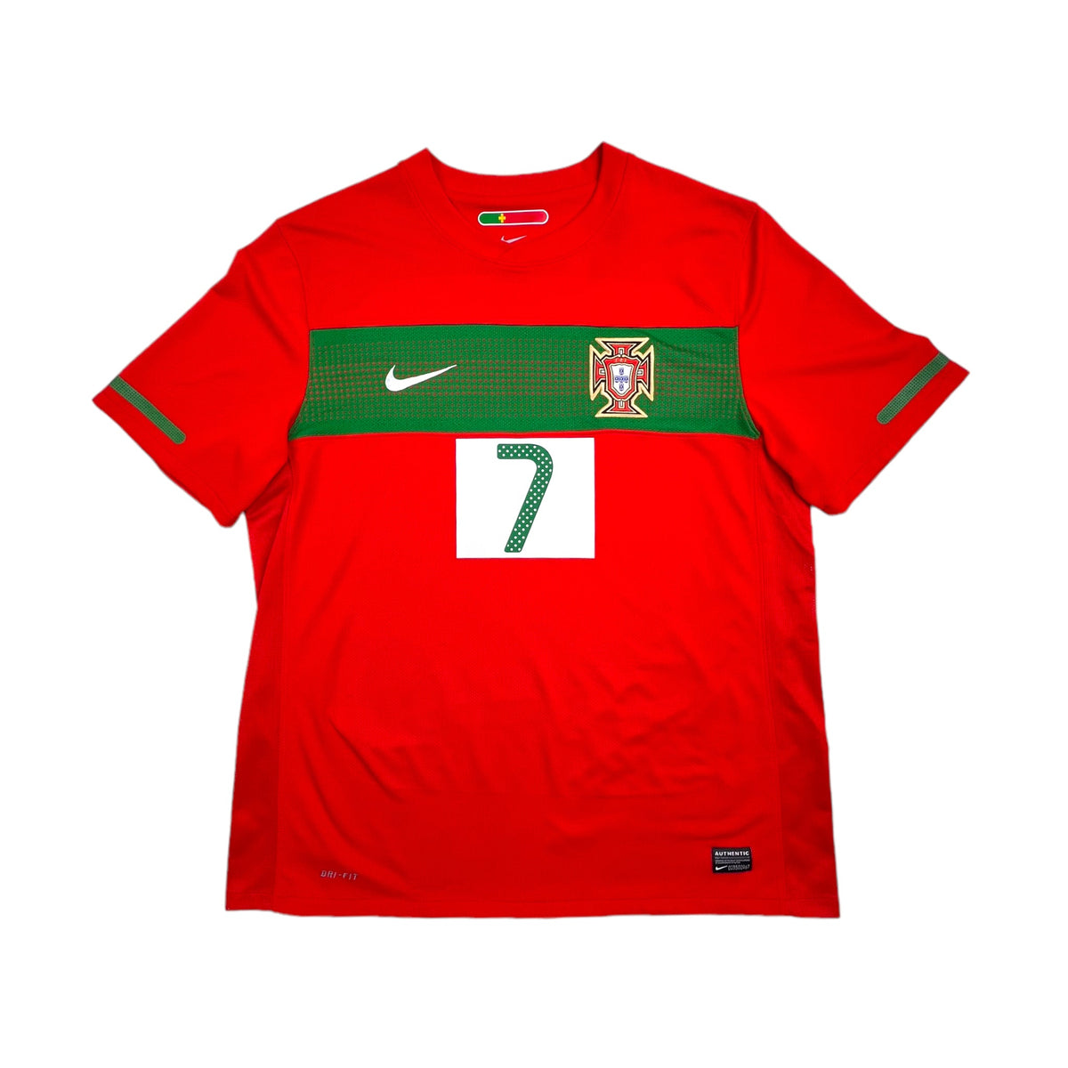 2010/11 Portugal Home Football Shirt (L) Nike #7 Ronaldo - Football Finery - FF202306