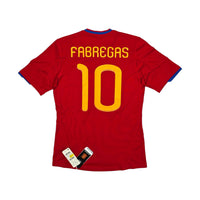 2010/11 Spain Home Football Shirt (S) Adidas #10 Fabregas (BNWTs) - Football Finery - FF203915