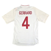 2012/13 England Home Football Shirt (M) Umbro #4 Gerrard - Football Finery - FF204317