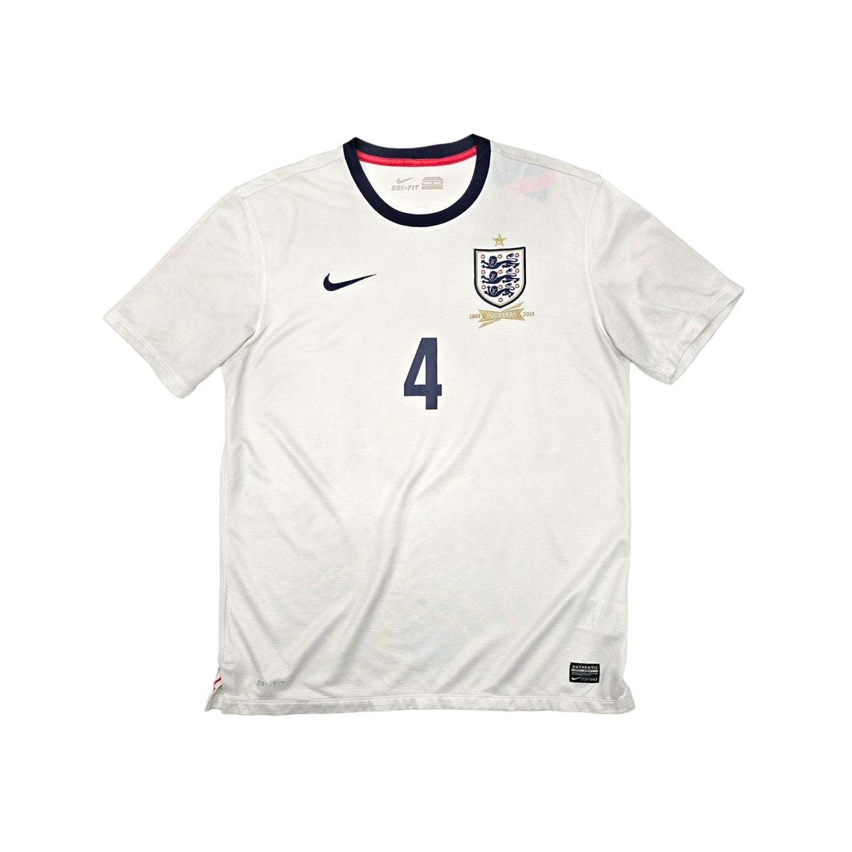 2013 England Home Football Shirt (L) Umbro #4 Gerrard (125 Yr Anniversary) - Football Finery - FF203767