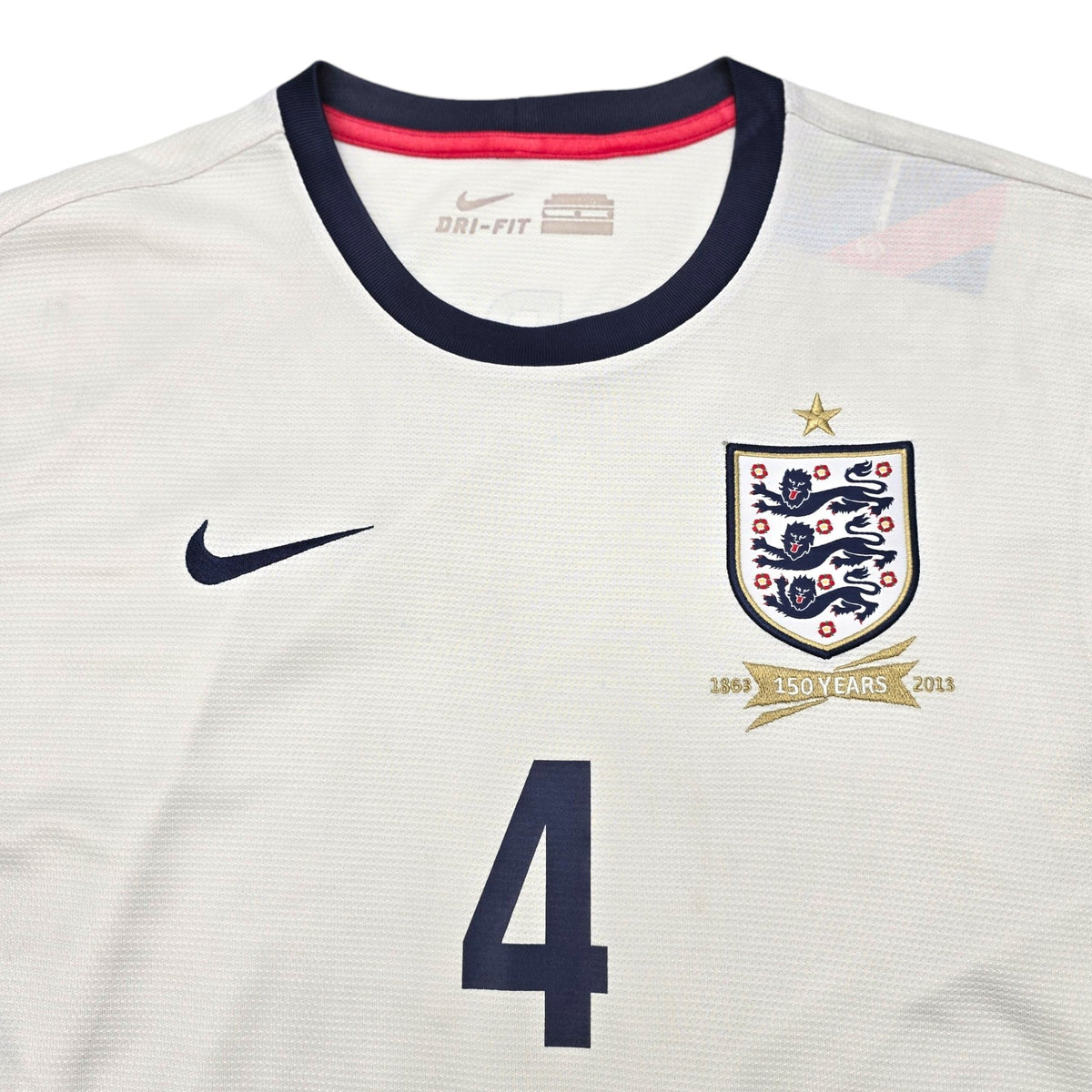 2013 England Home Football Shirt (L) Umbro #4 Gerrard (125 Yr Anniversary) - Football Finery - FF203767