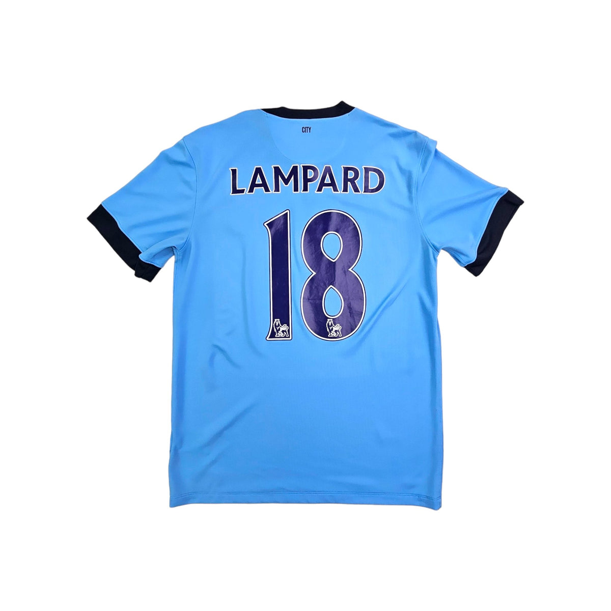 2014/15 Manchester City Home Football Shirt (M) Nike #18 Lampard - Football Finery - FF203686