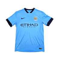 2014/15 Manchester City Home Football Shirt (M) Nike #18 Lampard - Football Finery - FF203686