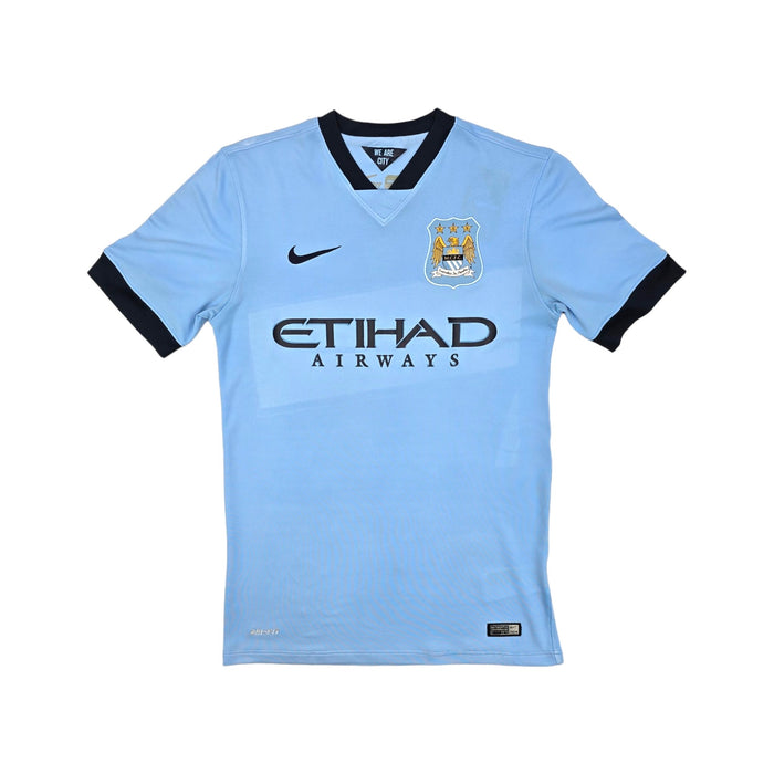 2014/15 Manchester City Home Football Shirt (S) Nike #21 Silva - Football Finery - FF204011