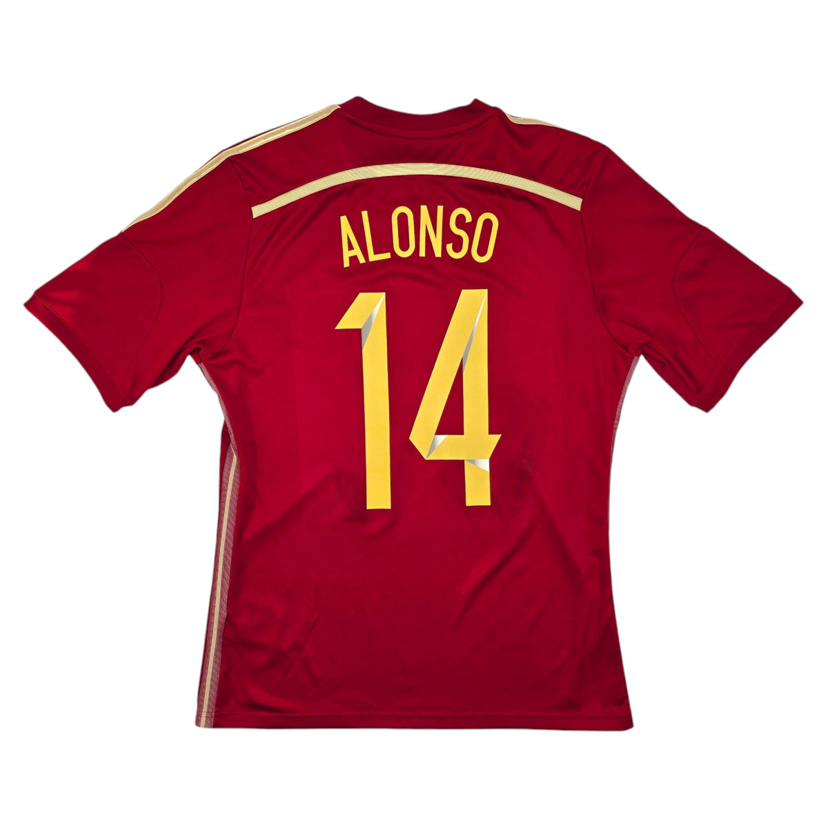 2014/15 Spain Home Football Shirt (M) Adidas #14 Alonso - Football Finery - FF204309