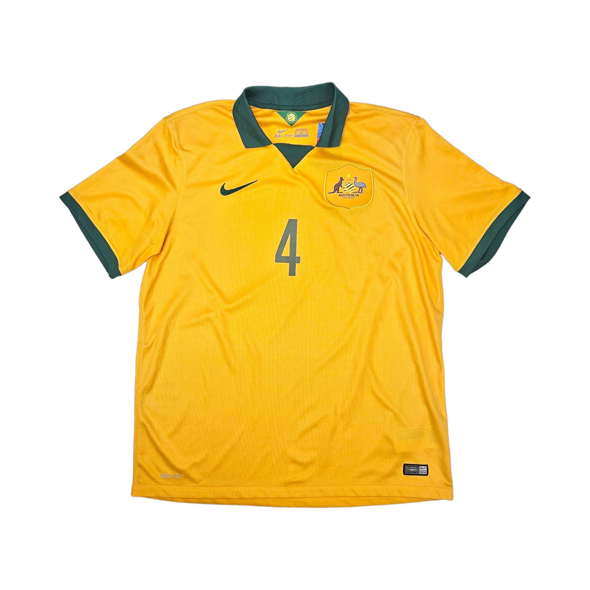 2014/16 Australia Home Football Shirt (XL) Nike #4 Cahill - Football Finery - FF202890