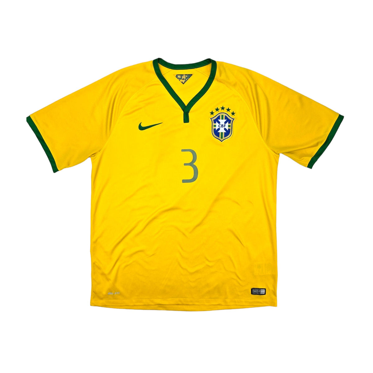 2014/16 Brazil Home Football Shirt (XL) Nike #3 Silva - Football Finery - FF203796