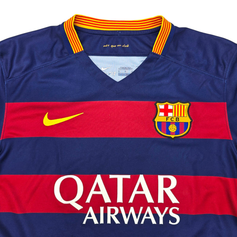 2015/16 Barcelona Home Football Shirt (M) Nike #11 Neymar Jr - Football Finery - FF203995