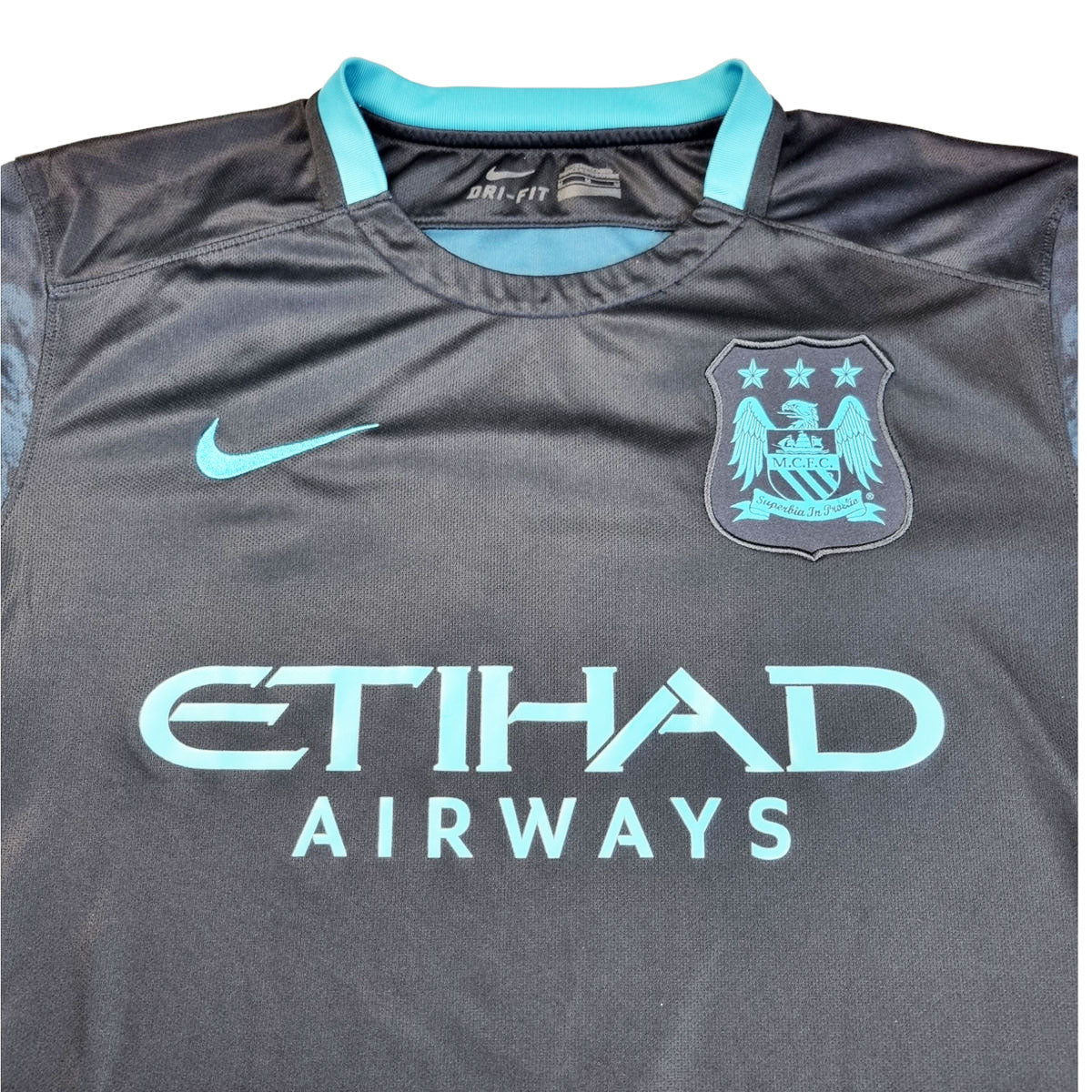 2015/16 Manchester City Away Football Shirt (M) Nike #7 Sterling - Football Finery - FF202362