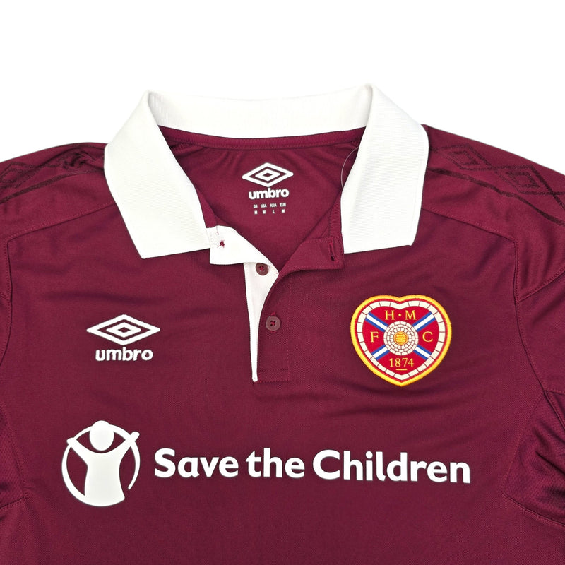 2017/18 Heart of Midlothian Home Football Shirt (M) Umbro #6 Berra - Football Finery - FF204375