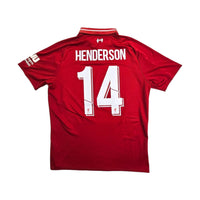 2018/19 Liverpool Home Football Shirt (M) New Balance #14 Henderson - Football Finery - FF203551