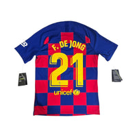 2019/20 Barcelona Home Football Shirt (M) Nike # 21 De Jong (Player Spec) - Football Finery - FF202409