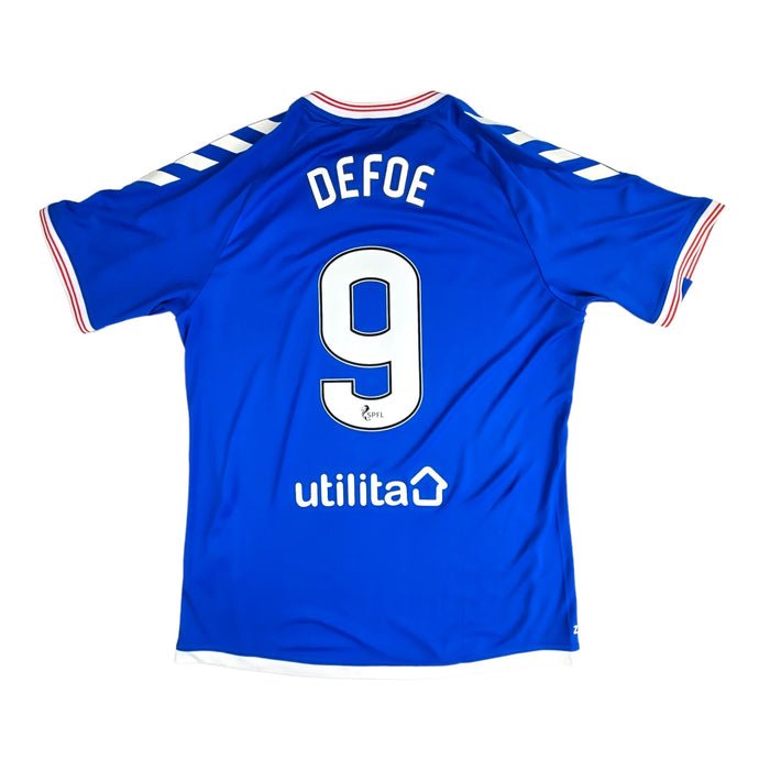 2019/20 Glasgow Rangers Home Football Shirt (M) Hummel # 9 Defoe - Football Finery - FF202433