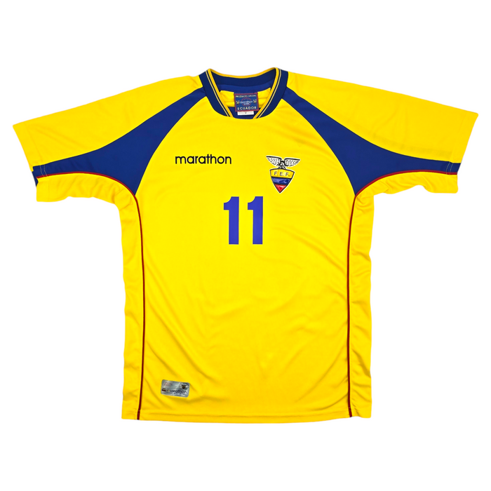 2002/03 Ecuador Home Football Shirt (M) Marathon #11 Delgado