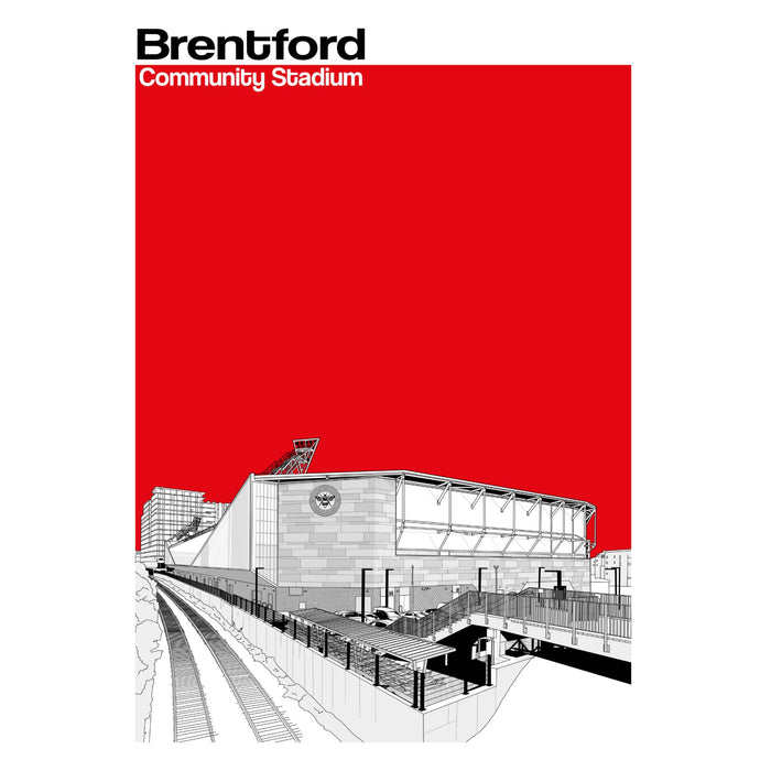 Brentford F.C. Football Artwork - Community Stadium - Football Finery - FF203112