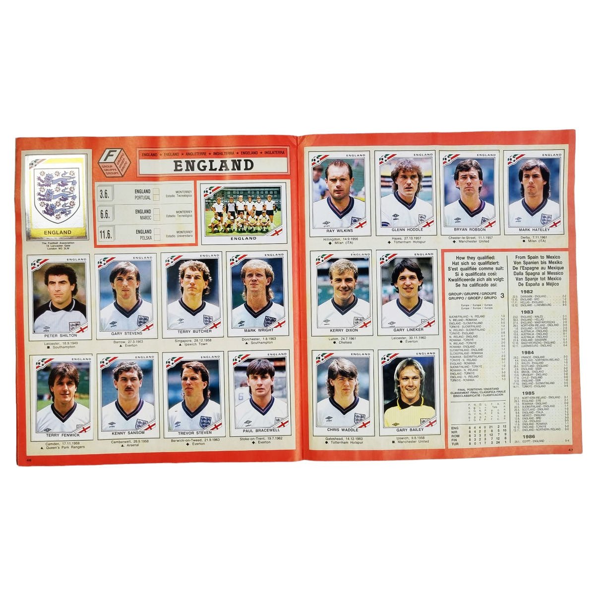 Panini Sticker Album Mexico 86 (Complete) - Football Finery - FF202962