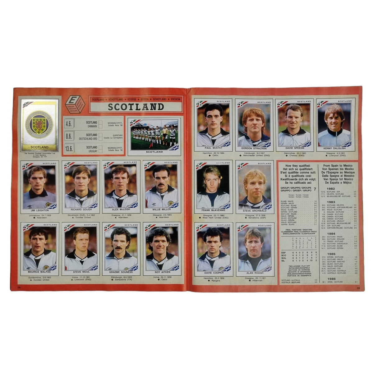 Panini Sticker Album Mexico 86 (Complete) - Football Finery - FF202963