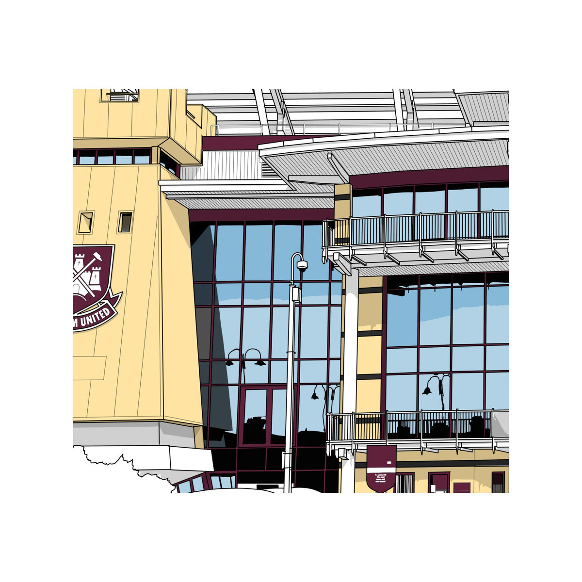 West Ham United Football Artwork - The Boleyn Ground - Football Finery - FF203115